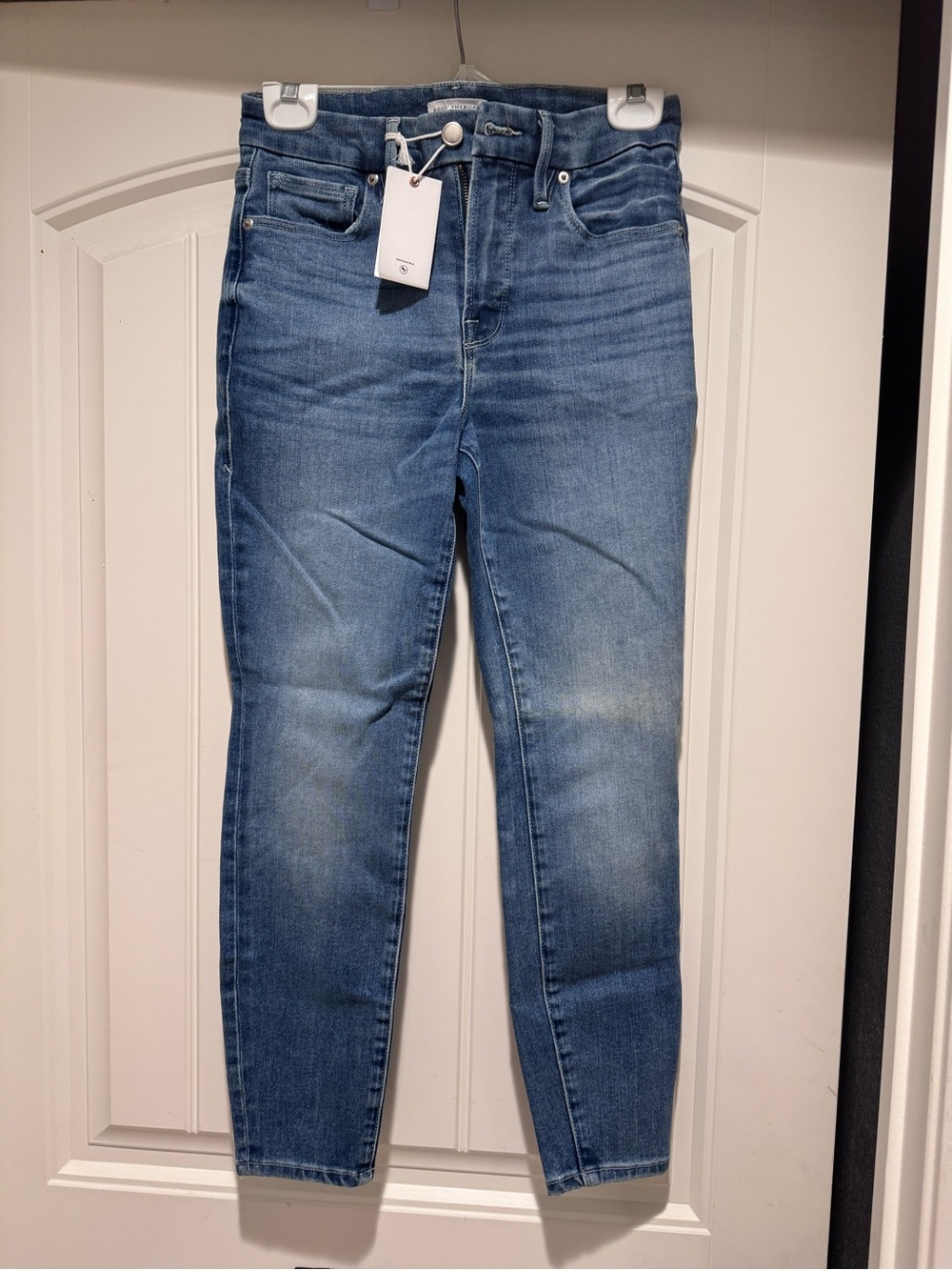 Good American Skywash High-Rise Skinny Jeans